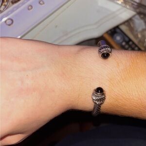 Silver and Black Cable Bracelet